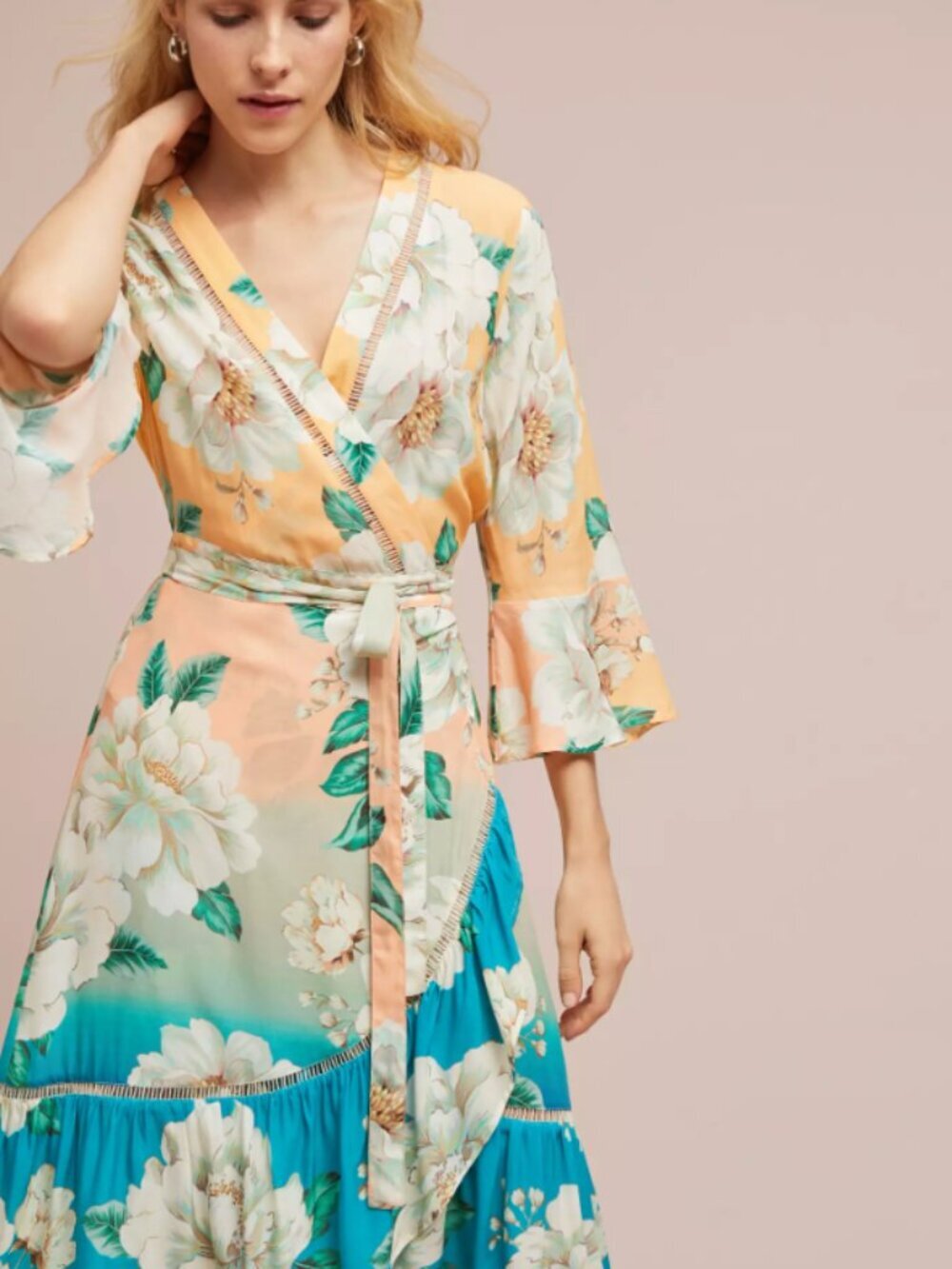 Farm Rio Women's Sunset Wrap Dress Size Medium 36648 - Picture 2 of 9